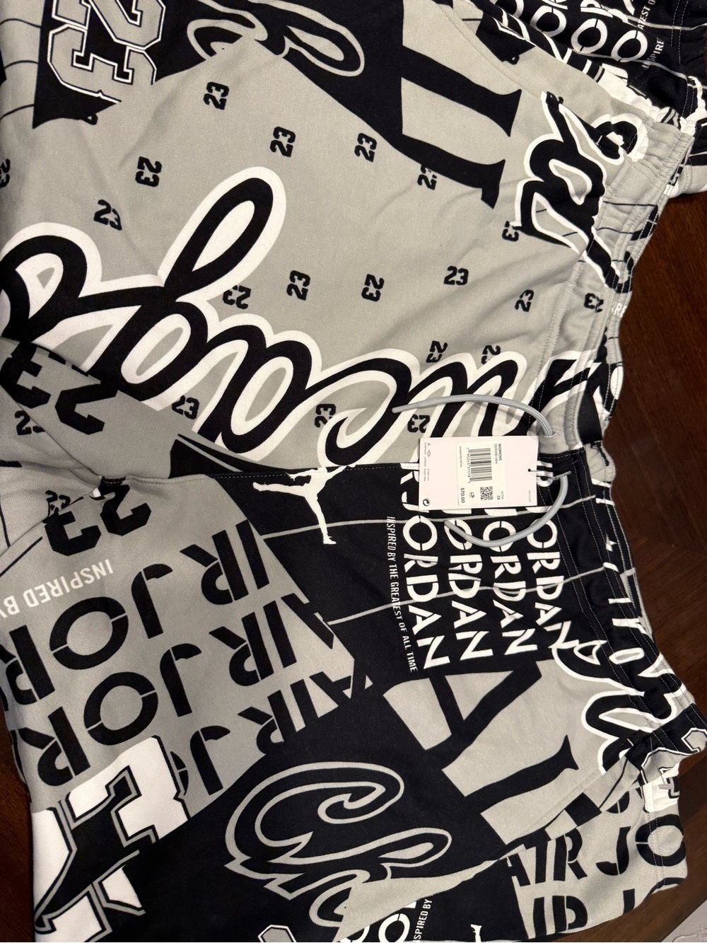 Jordan Black and Gray Graphic Athletic Shorts